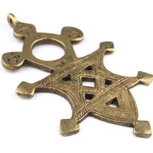 Bronze Tuareg Star Cross Pendant: Nomadic Pendant Tuareg Cross Tuareg Jewelry North African Brass Pendant Unique Finding (PND-TRG-192)