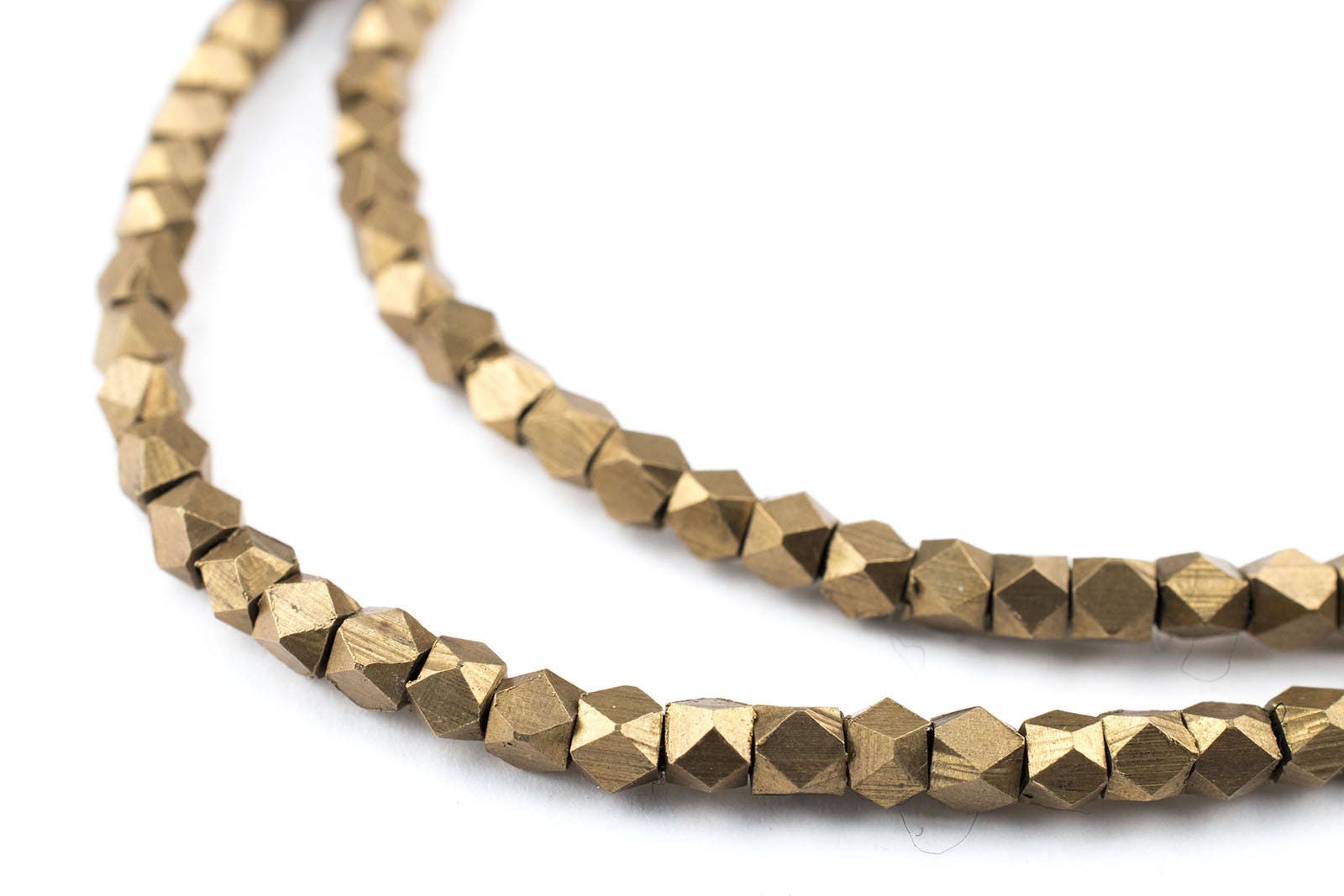 140 Dark Brass Diamond Cut Beads Ethnic Metal Beads Metal Etsy