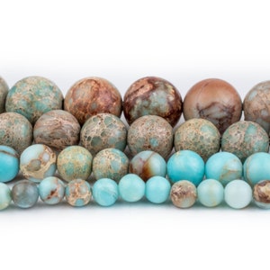 Turquoise Sea Sediment Jasper Beads: Round Gemstone Regalite Wholesale 4mm 6mm 8mm 10mm Genuine Natural Green Stone Healing Imperial Strand