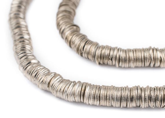 600 Silver Interlocking Crisp Beads 6mm: Ethnic Metal Beads Metal Spacer Beads Rustic Silver Beads Silver Unusual Beads 6mm Silver Beads