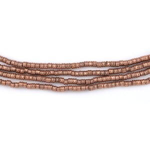 250 Copper Double Heishi Beads 2mm: Metal Spacer Beads Ethnic Metal Beads Rustic Copper Beads 2mm Copper Beads Heishi Shaped Beads image 3