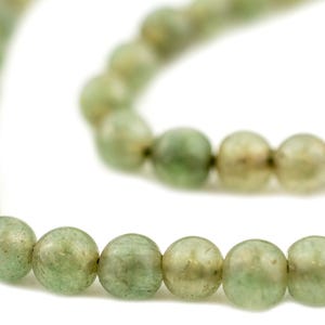 Graduated Round Moss Aventurine Beads, Green 4-10mm, 18 Inch Strand, High Quality Artisanal Jewelry Supplies