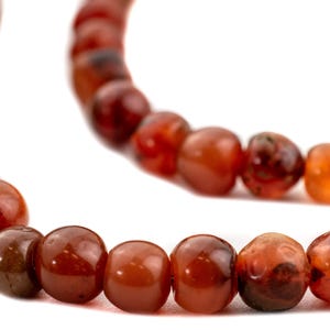 75 Mali Carnelian Beads - African Gemstone Beads - African Beads - Jewelry Making Supplies - Made in Mali ** (AGATE-RND-306)