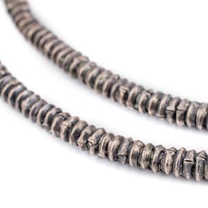 200 Silver Heishi Beads - Ethiopian Metal Beads 4mm - African Silver Beads - Jewelry Making Supplies - Made in Ethiopia * (MET-HSHI-SLV-248)