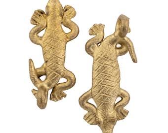 Ashanti Lizard Pendant Bronze African Trade Ghana - Brass Pendant - Small Pendant - Animal Pendant Ethnic Tribal Rustic Charm (PND-BRS-100)