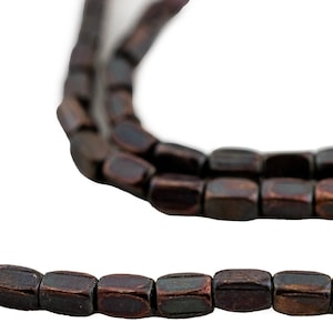 Antiqued Copper Faceted Rectangle Beads, 4x2mm, 25 Inch Strand, High Quality Artisanal Jewelry Supplies