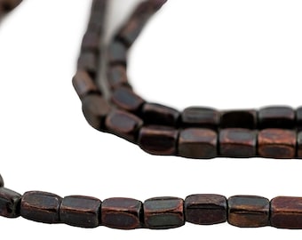 Antiqued Copper Faceted Rectangle Beads, 4x2mm, 25 Inch Strand, High Quality Artisanal Jewelry Supplies