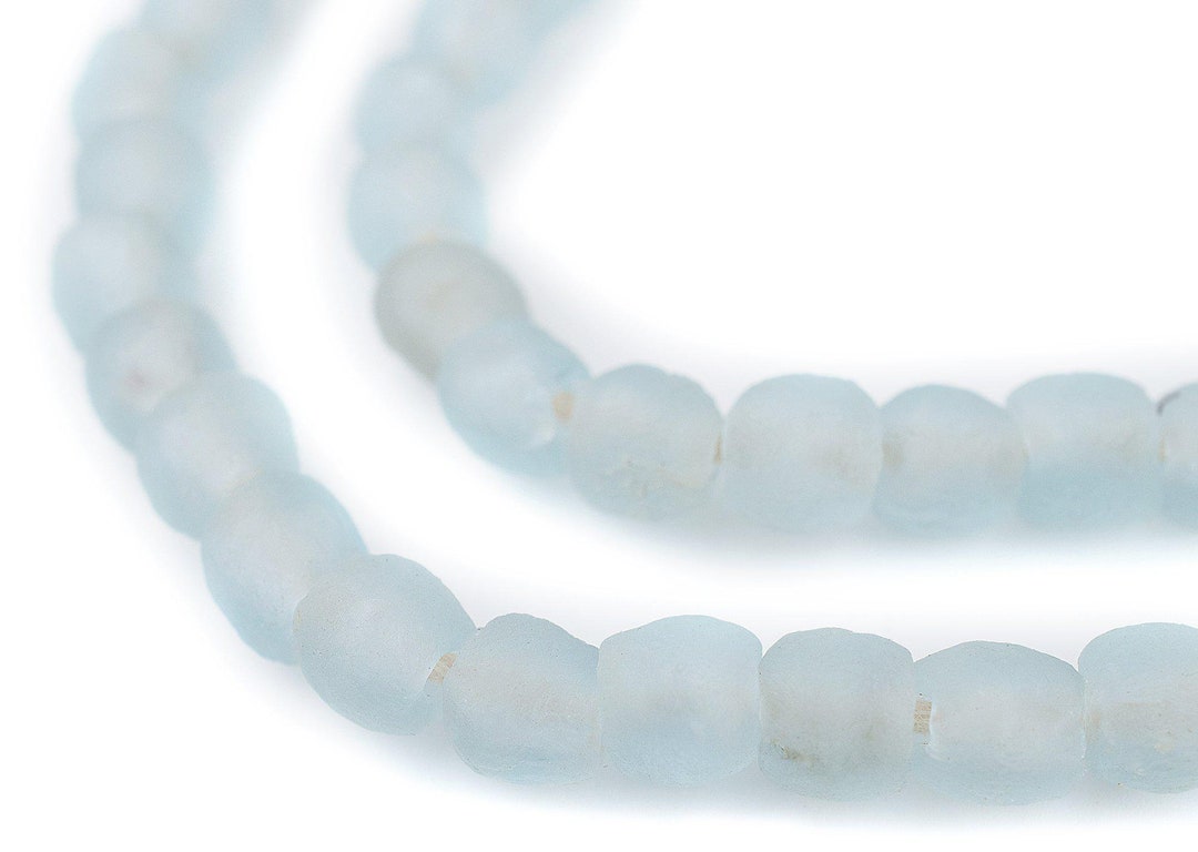 60 Baby Blue Recycled Glass Beads 9mm: Fair Trade Beads - Etsy