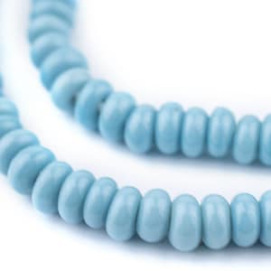 140 babyblå Java-glasmunkpärlor: Blå munkpärlor Java-fröpärlor Matta glaspärlor Glasrondellpärlor Skivformade pärlor