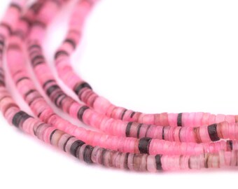 400 Tulip Pink Natural Shell Heishi Beads 3mm: Ethnic Shell Beads 3mm Shell Beads Pink Shell Beads Tiny Shell Beads Shell Spacer Beads