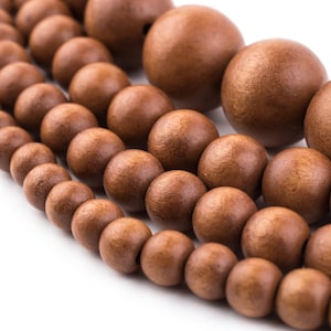 Natural Wood Beads: Natural Round Wooden 8mm 10mm 12mm 20mm Boho Spacer Beads - High Quality Jewelry Supplies for Necklace & Bracelet Making