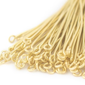 Gold Eye Pins: 21 Gauge, Choose Size 1 inch, 1.5 inch, 2 inch, 2.5 inch, 3 inch, Professional Designer Quality, Ships from USA!