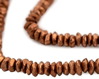 Copper Faceted Ring Beads, 7mm, 8.5 Inch Strand, High Quality Artisanal Jewelry Supplies