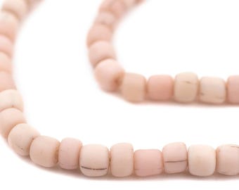 Vintage Rose Java Glass Beads, 6mm, 1 Strand, Approx. 115 Beads: Pink Cylinder Beads from Indonesia