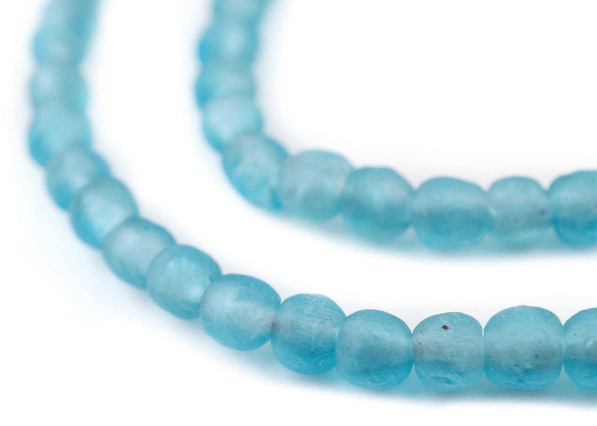 Cobalt Blue Recycled Glass Beads 18mm Ghana African Sea Glass Round Large Hole