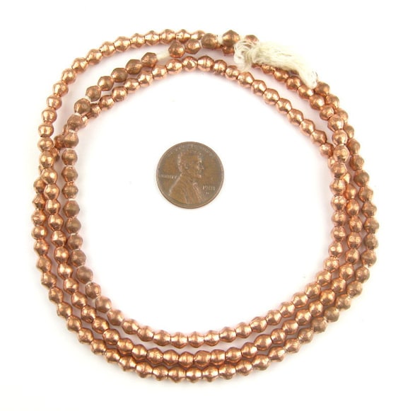 150 Ethiopian Copper Bicone Beads African Metal Beads Small Copper Beads  African Necklace Copper Necklace MET-BIC-CPR-198 -  Denmark