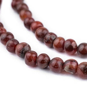 Dark Round Mali Carnelian Beads - African Trade Beads - African Stone Beads - Antique Carnelian - Old African Beads (AGATE-RND-ORG-311)
