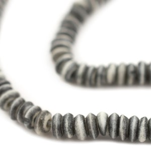 208 Grey Bone Saucer Beads 6mm: Bone Spacer Beads Saucer Shaped Beads Nepal Bone Beads Grey Bone Beads 6mm Bone Beads Ethnic Spacer Beads