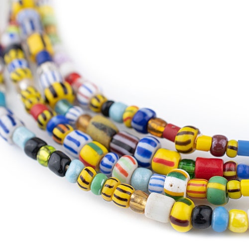 75 Mixed Ghana Chevron Beads African Glass Beads Jewelry Etsy
