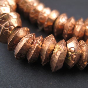 Copper Ethiopian Wollo Rings 9mm Set of 5 - African Copper Pendant - Jewelry Making Supplies - Made in Ethiopia + (PND-ETH-CPR-104)