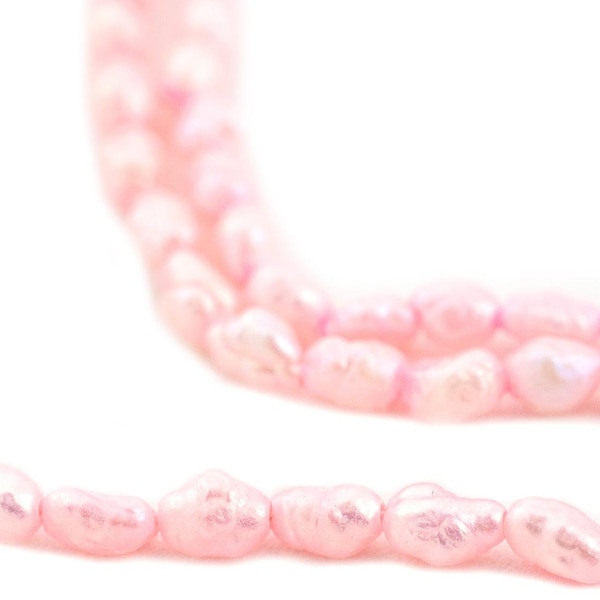 Baby Vintage Japanese Rice Pearl Beads, Pink 3mm, 16 Inch Strand, Artisan Jewelry Supplies from Japan