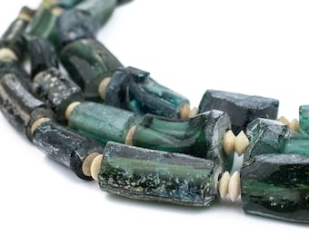 古いアフガニスタンガラスビーズ（4-8 mm）アンティークブラックと