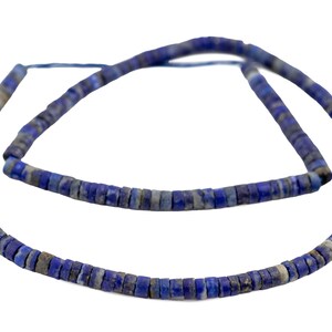 120 cuentas de lapislázuli - Cuentas cilíndricas de piedras preciosas - Lapis Heishi - Materiales para la fabricación de joyas - Hecho en Afganistán ** (AFG-CYL-BLU-109) imagen 4