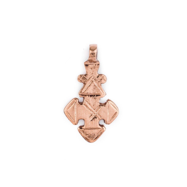 Copper Coptic Cross Pendant 41x22mm African Finding Copper Pendant Ethiopian Cross Unique Finding Handmade Pendant Ethnic Pendant