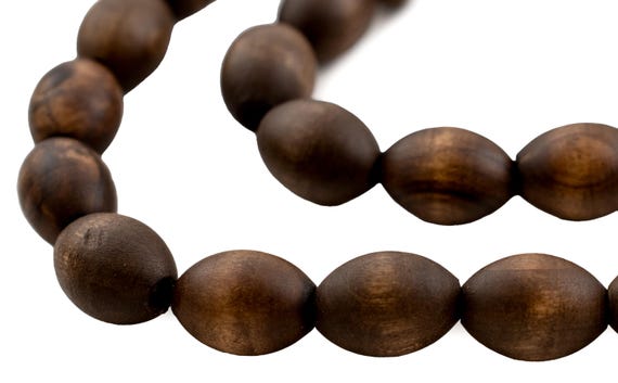 Perles en bois d'olivier 6mm rondes pour chapelets ou