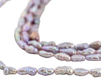 Lavender Vintage Japanese Rice Pearl Beads, Grey 2-3mm, 16 Inch Strand, Artisan Jewelry Supplies from Japan