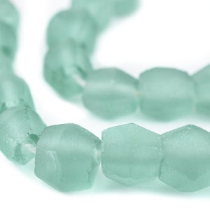 33 Green Aqua Faceted Bicone Java Recycled Glass Beads 12mm: Upcycled Materials Sea Glass Beads Ethnic Glass Beads 12mm Glass Beads