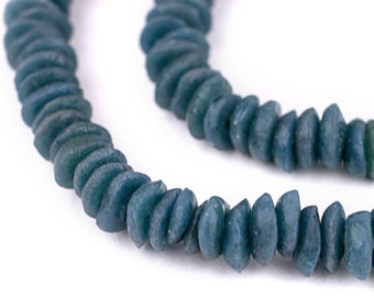 200 Teal Ashanti Glass Saucer Beads 10mm: Ashanti Glass Beads Green Ashanti Beads Ghanaian Trade Beads 10mm Glass Beads Green Glass Beads