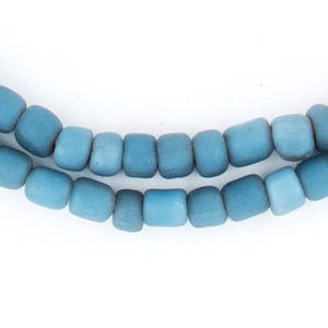 125 Dark Denim Java Glass Beads: Java Seed Beads Bali Glass Beads Matte Glass Beads Boho Glass Beads Blue Glass Beads (JVA-CYL-BLU-136)