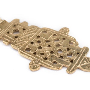 Brass Ethiopian Coptic Cross Pendant 78x40mm: Brass Coptic Cross Brass Cross Pendant African Charm Brass Pendant Ethiopian Cross