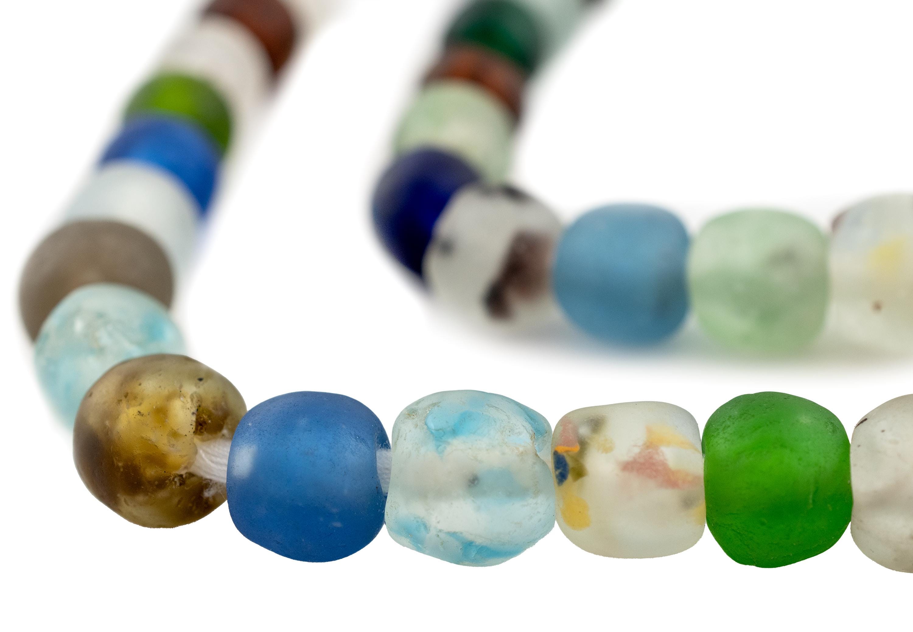 PH PandaHall 500PCS 6-6.5mm Perline Vetro con Perle di Vetro Crackle Perline Colorate Rotonde per Gioielli Fai da Te, 6-6.5x5.5-6mm, Foro: 1mm, Circa 50pcs / compartimento, 500pcs / Scatola