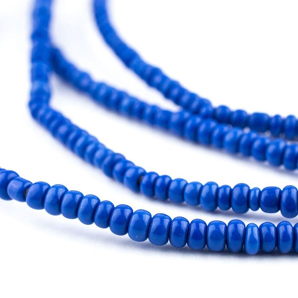 250 Cobalt Blue Ghana Glass Seed Beads: African Seed Beads Ghana Necklace African Necklace Ghanaian Seed Beads Ghanaian Glass Beads