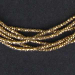 450 Brass Heishi Ethiopian Beads 2mm Brass African Beads Made in Ethiopia MET-HSHI-BRS-253 image 1