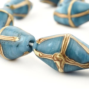 18 Turquoise Blue Java French Cross Beads:
