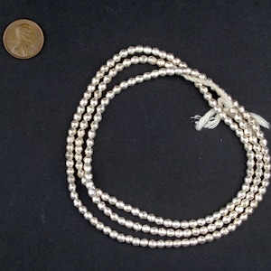 130 Ethiopian White Metal Mini-bicone Beads 4x4mm African Silver Beads ...