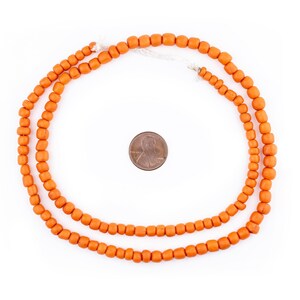 120 klarorange Java-glaspärlor: Java-rospärlor Bali-glaspärlor Matta glaspärlor 6 mm glaspärlor Cylinderpärlor i glas Boho-glaspärlor bild 2