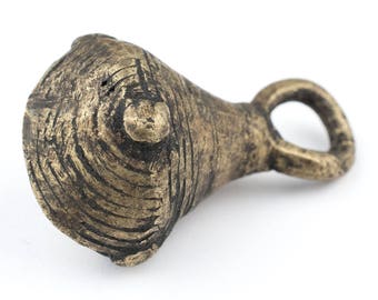 Old Nigerian Brass Bell: African Trade Beads Antique Brass Beads Vintage Brass Beads Vintage Brass Bell African Brass Bell