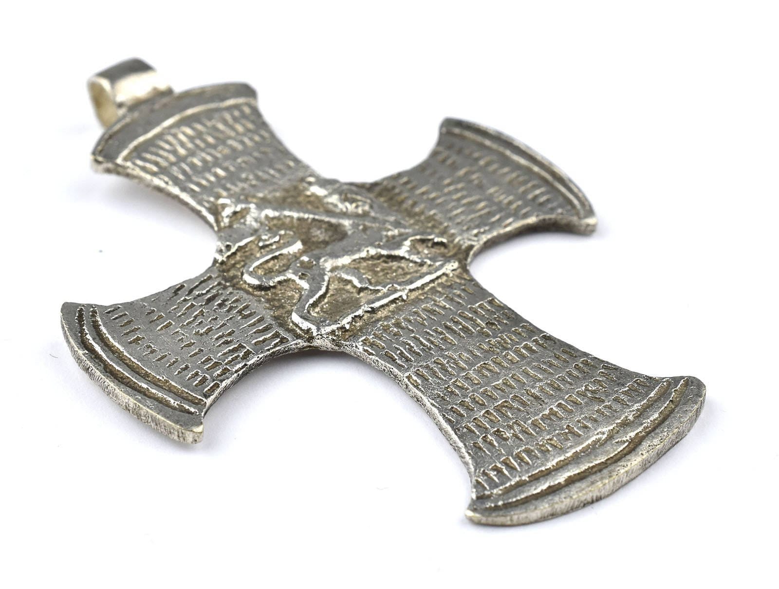 Lion of Judah Ethiopian Cross Pendant: Silver Cross Pendant Pendant for Necklace Pendant for Jewelry Cast Silver Pendant Rasta Cross