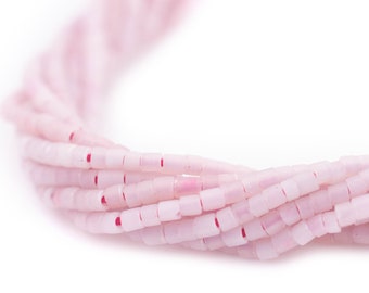 10 Strands of Mottled Pink Afghani Tribal Seed Beads: Afghani Seed Beads Matte Pink Beads Tiny Pink Beads Seed Shaped Beads