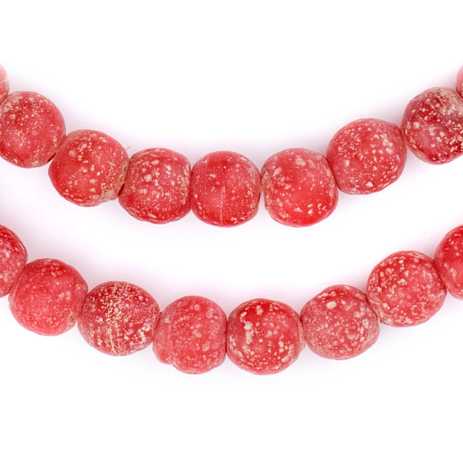65 Red Ancient Style Java Glass Beads: 8mm Glass Beads Primitive Beads ...