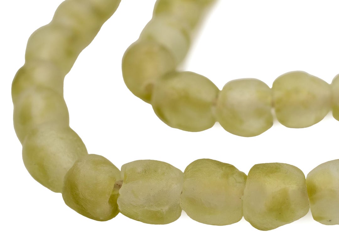 Vetro Mare Africano Ghana 45 Perle Di Vetro Riciclato 14 Mm - Perle