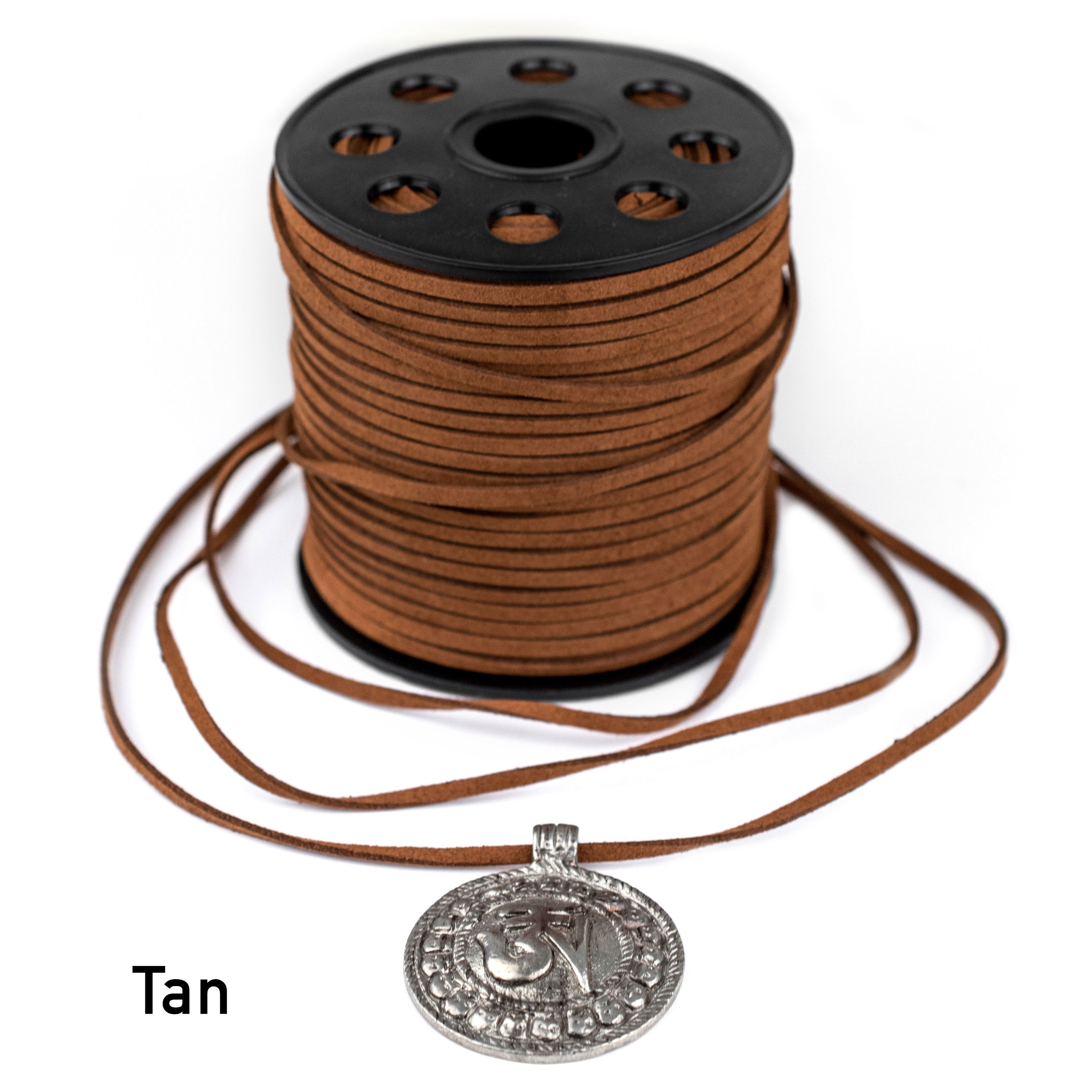 3mm Flat Tan Brown Faux Suede Cord (15ft)