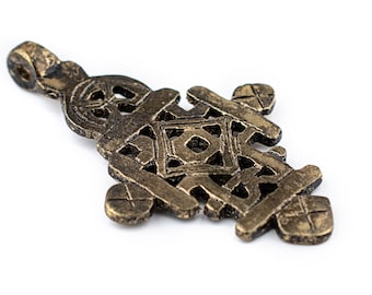 Messing äthiopisches koptisches Kreuz: Anhänger Orthopädischer Metall afrikanischer traditioneller finden christlicher Charme (PND-CBM-650)