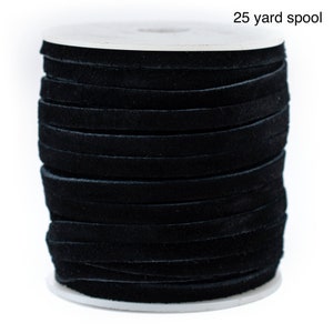 Genuine Black Suede Cord: Natural Flat Leather for Bead Stringing, Lace, Crafts, and Jewelry Making, Choose 3mm 4mm 5mm 6mm Ships from USA image 3