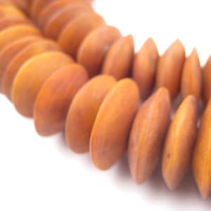 100 Graduated Brown Camel Bone Saucer Beads - Light Brown Beads - Fair Trade Beads - Camel Bone Beads - Large Bone Beads (BON-DSK-BRN-301)