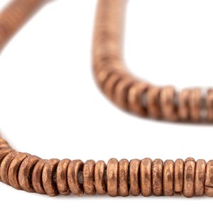 Kenya Copper Heishi Beads, Full Strand - African Metal Beads - Copper Beads - African Beads - Tiny Disks - Made in Kenya (MET-HSHI-CPR-207)